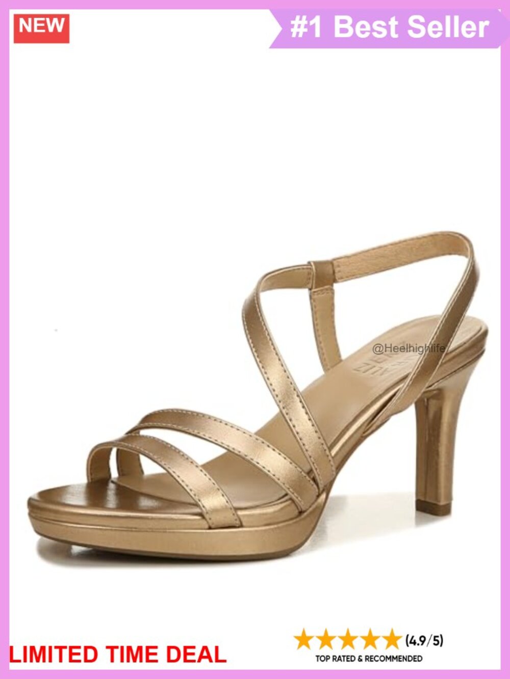 Naturalizer Brenta Heeled Sandal Strappy Platform Dress Shoe